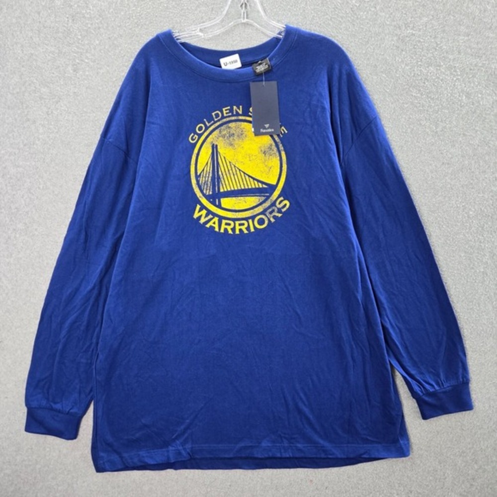 Golden State Warriors‎ Men Shirt 2X Blue Logo Graphic Crew Neck Long Sleeve NWT